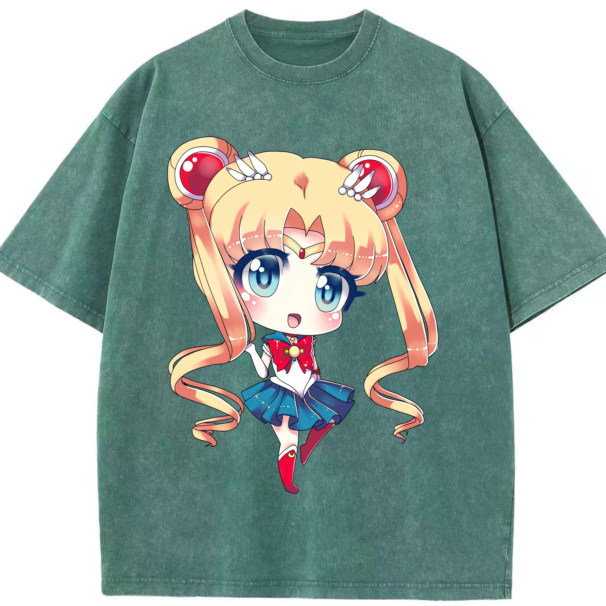 （画像用） 美少女戦士セーラームーン 月野 うさぎ つきの うさぎ Sailor Moon Tsukino Usagi 綿100% ヴィンテージ風 半袖Tシャツ（フロントプリント）